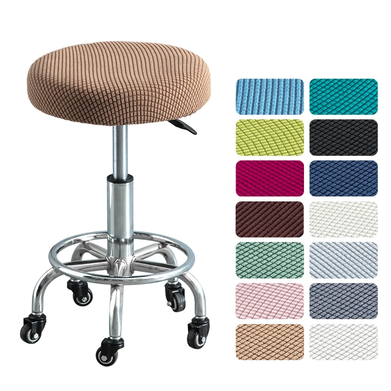 Round Stool Cover Fleece Bar Chair Covers Removable Chairs Slipcover
