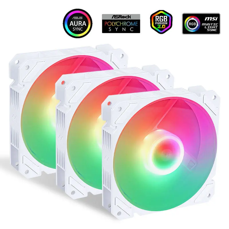 

SAMA 120mm PC CPU Cooler Case Fan 82CFM Cooling Cooler A-RGB LED Mute Ventilador D-RGB 4PIN PWM Fans 800-2000RPM 3fan/Set