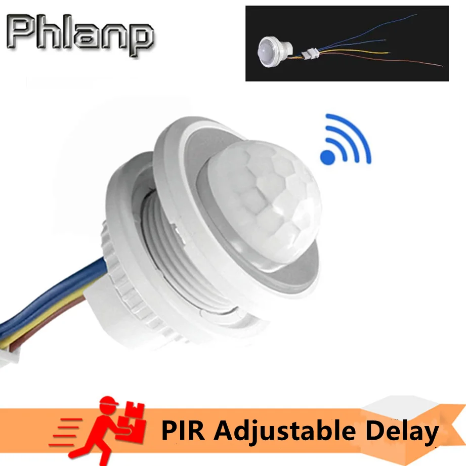 LED Embedded PIR pir sensor switch AC 85V-265V IR Infrared Motion Sensor Switch for Home Lighting Induction regulate