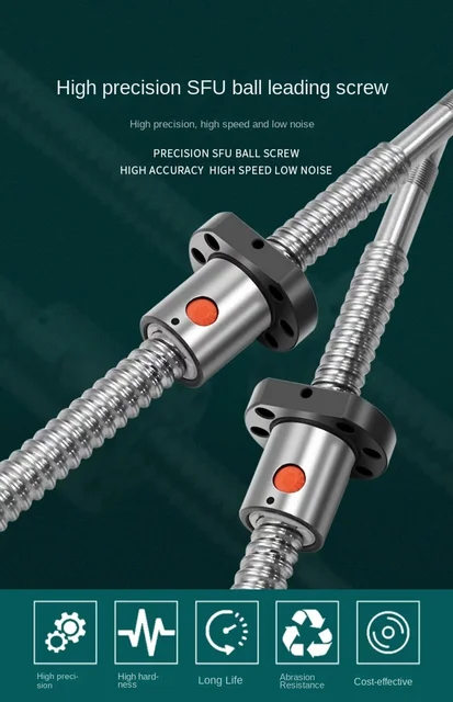 Cnc Ball Screw Sfu1204 Specs 12mm Ball Screw Kit (300mm Length, 4mm Lead) - CNC Machine Part With Anti-Backlash Nut Ball Screw Dimensions Cap Hidden