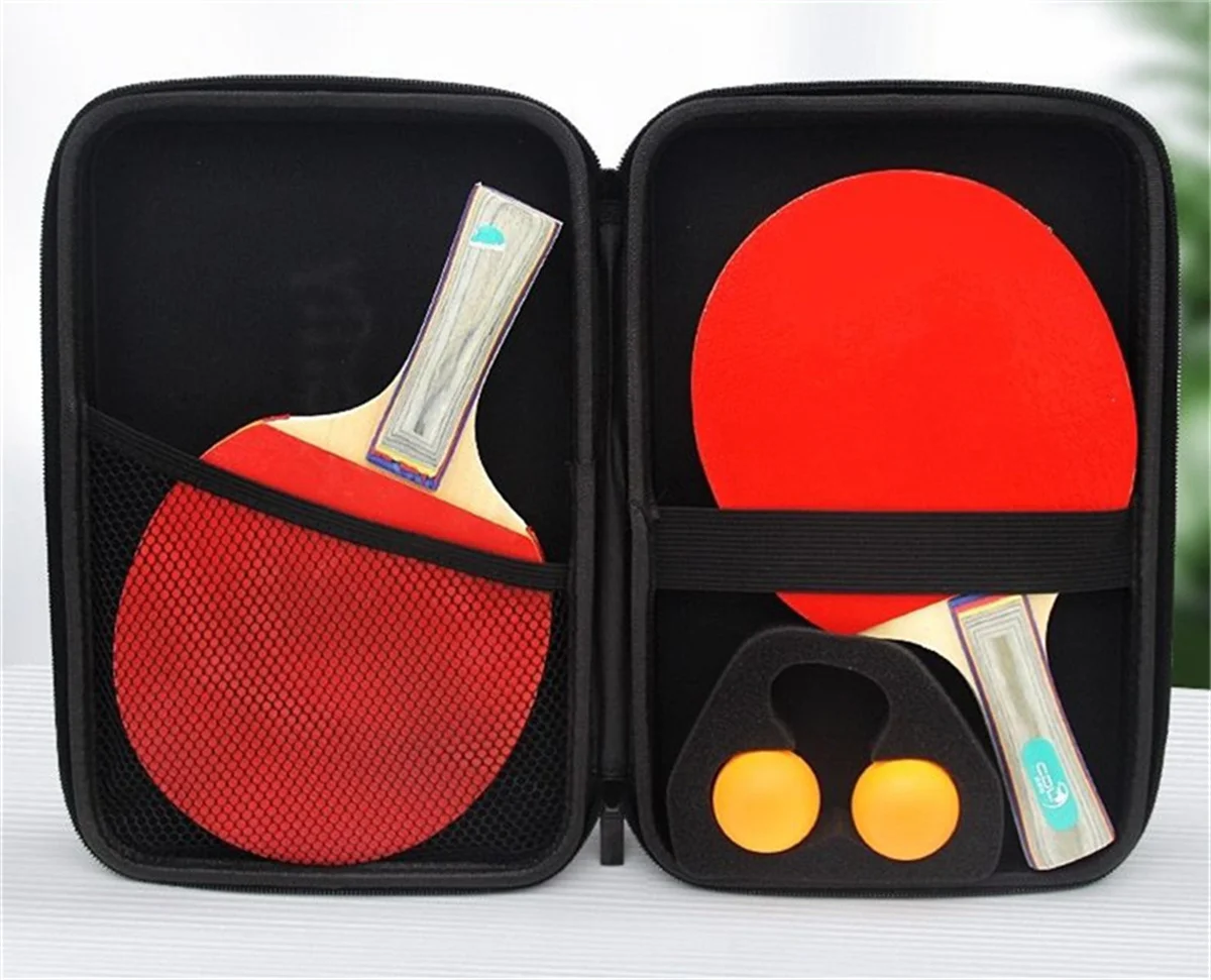 Table Tennis Racket Bag EVA Square Shaped Handbag Racket Box Hard Portable