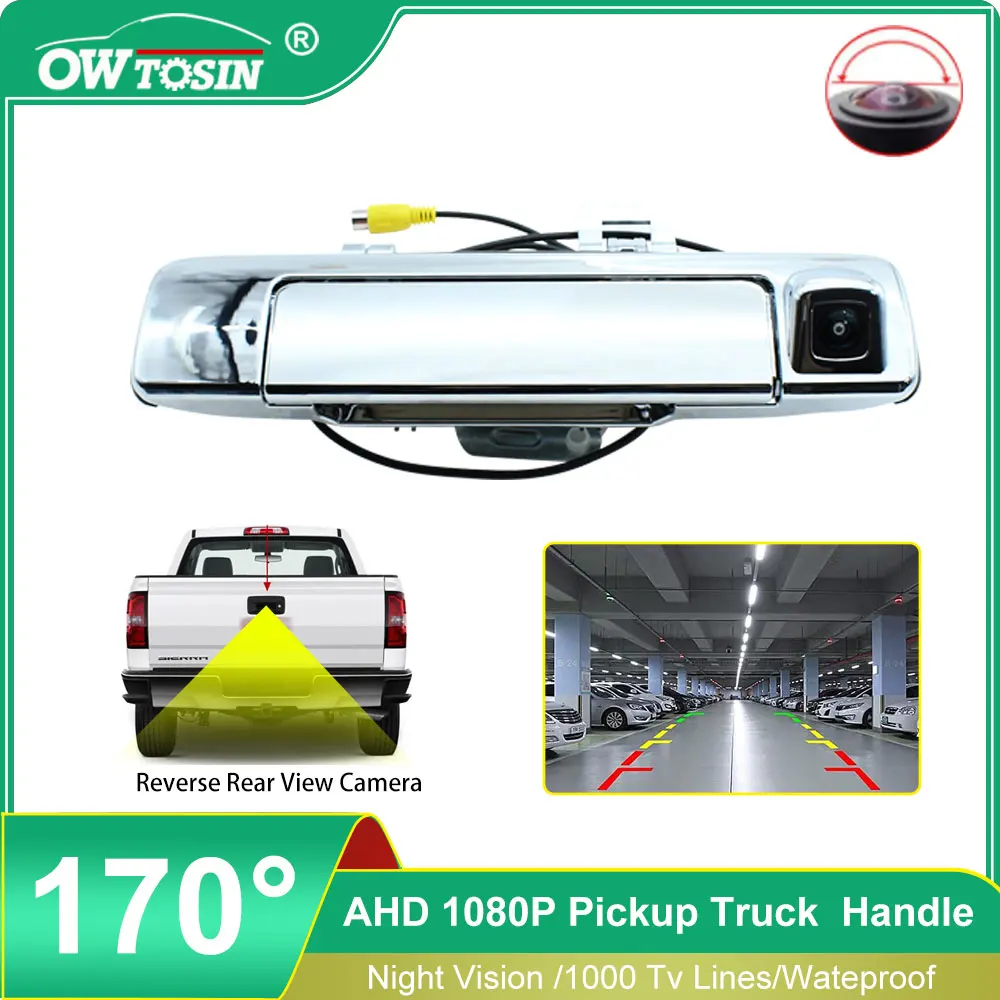 CHICIRIS Telecamera Backup Maniglia Bagagliaio Per Isuzu D-Max 2015-2018: Retrocamera Con Angolo 170°, Impermeabile IP67, Argento