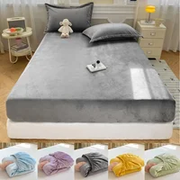 Autumn Winter Warm Fitted Bed Sheet Flannel Soft Comfortable Queen Bed Sheets Thicked Coral Fleece Mattress Cover Plush Bedsheet 1