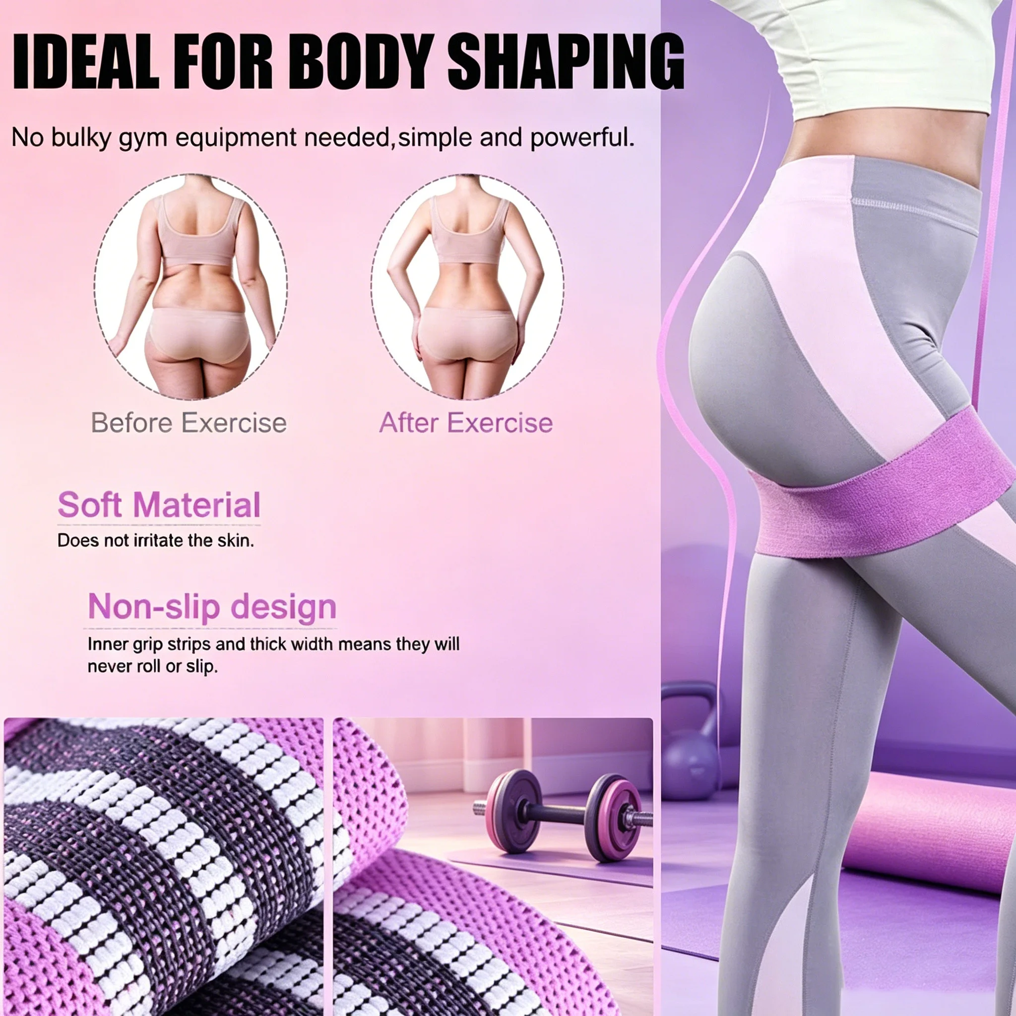 Fitness Resistance Elastic Bands for Exercise and Bodybuilding