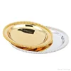 Luxury Silver / Gold Charger Plates Metal Tray 25 CM/ 9.8" Round Nut Plates/ Sweet/ Cake Plates For Home Christmas Decoration 1