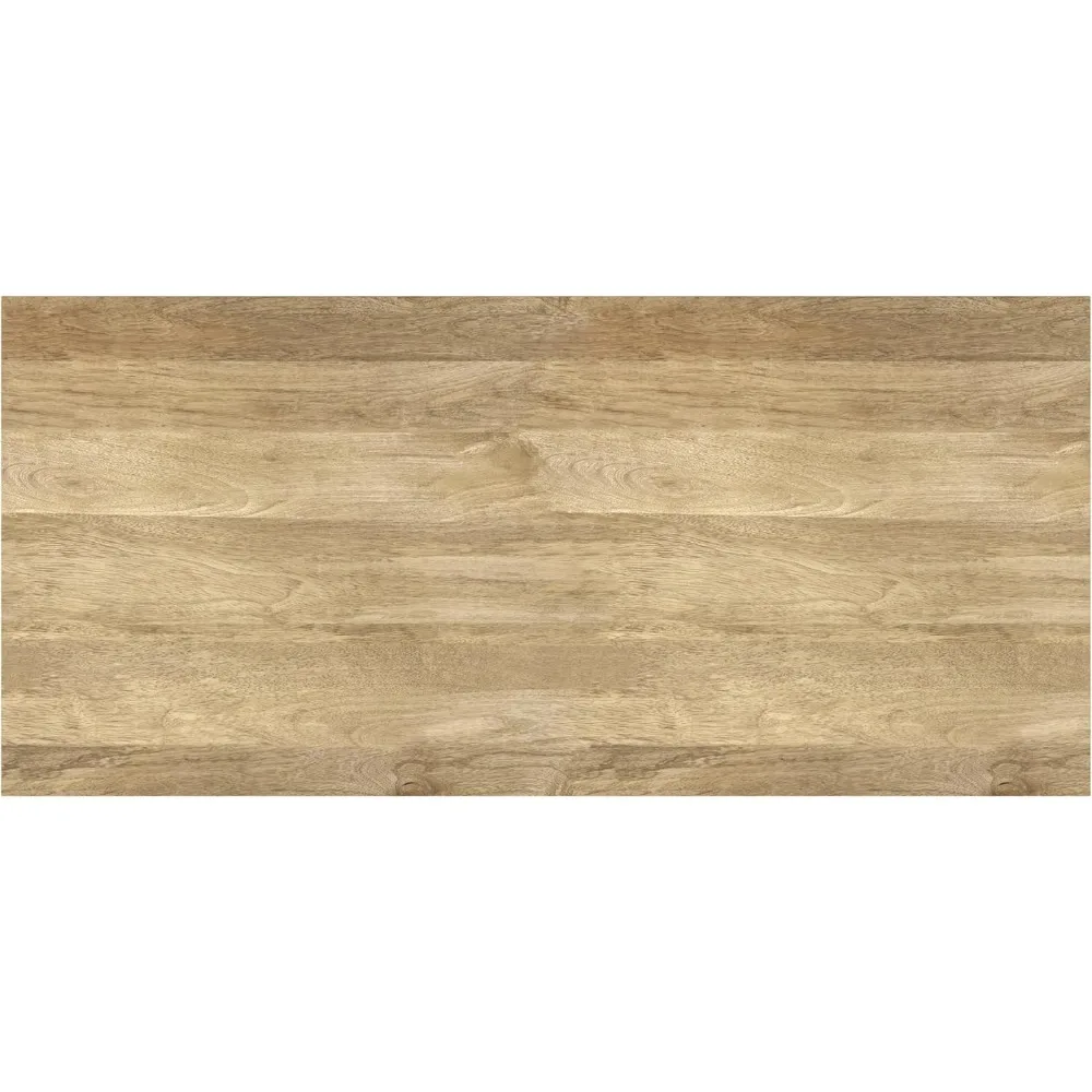 Solid Mango Wood and Metal 48 inch Wide Rectangle Modern Industrial Coffee Table in Natural for The Living Room Café Tables 5