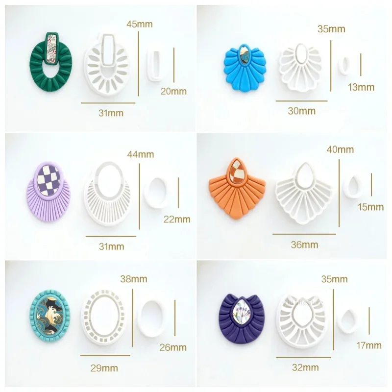 Bohemian Style Polymer Clay Cutters Hyperbolic Tassel Design Polymer Clay Mold DIY Party Earrings Jewelry Cutting Pottery Tools polymer clay tools pottery tools clay sculpting tools pottery sculpting tools clay craft tool