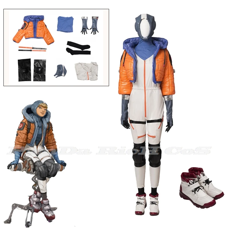 

Game Apex Legends Wattson Cosplay Costume Apex Natalie Paquette Full Set Shoes Costumes Halloween Party Masquerade for Woman