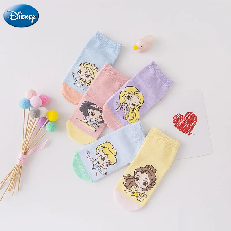 Disney Princess Socks Girls' Cotton Cartoon Socks Mermaid, Princess