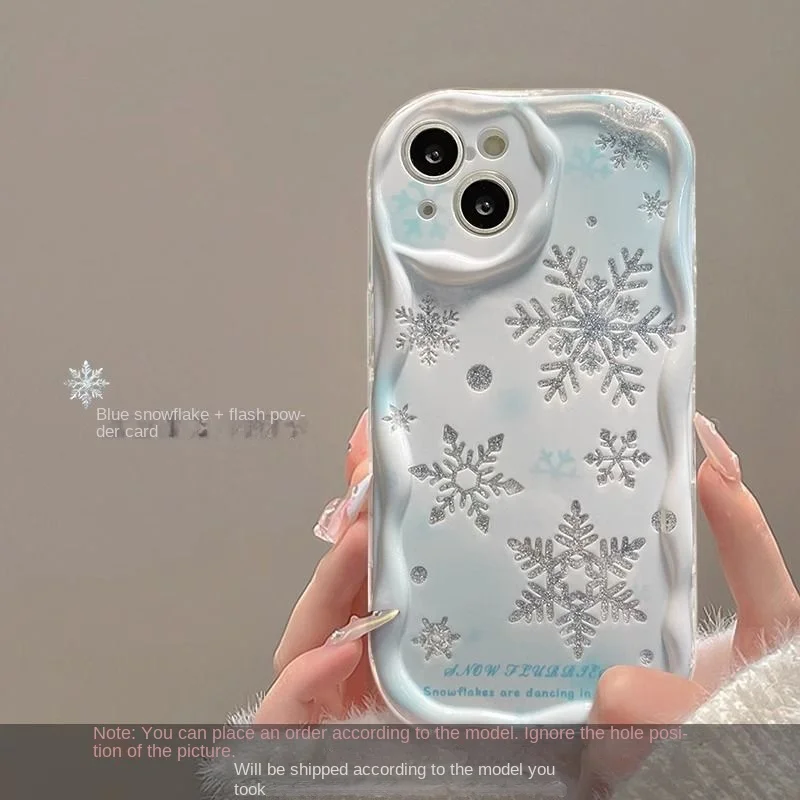 thumbnail image 1 of Hermosa funda de teléfono con copos de nieve para iPhone 14 Pro Max, 15, 11, 12, 13 Mini, XR, 6s, 6, 8, 7 Plus, X, XS, SE, 2020, 2022, 1 of 5