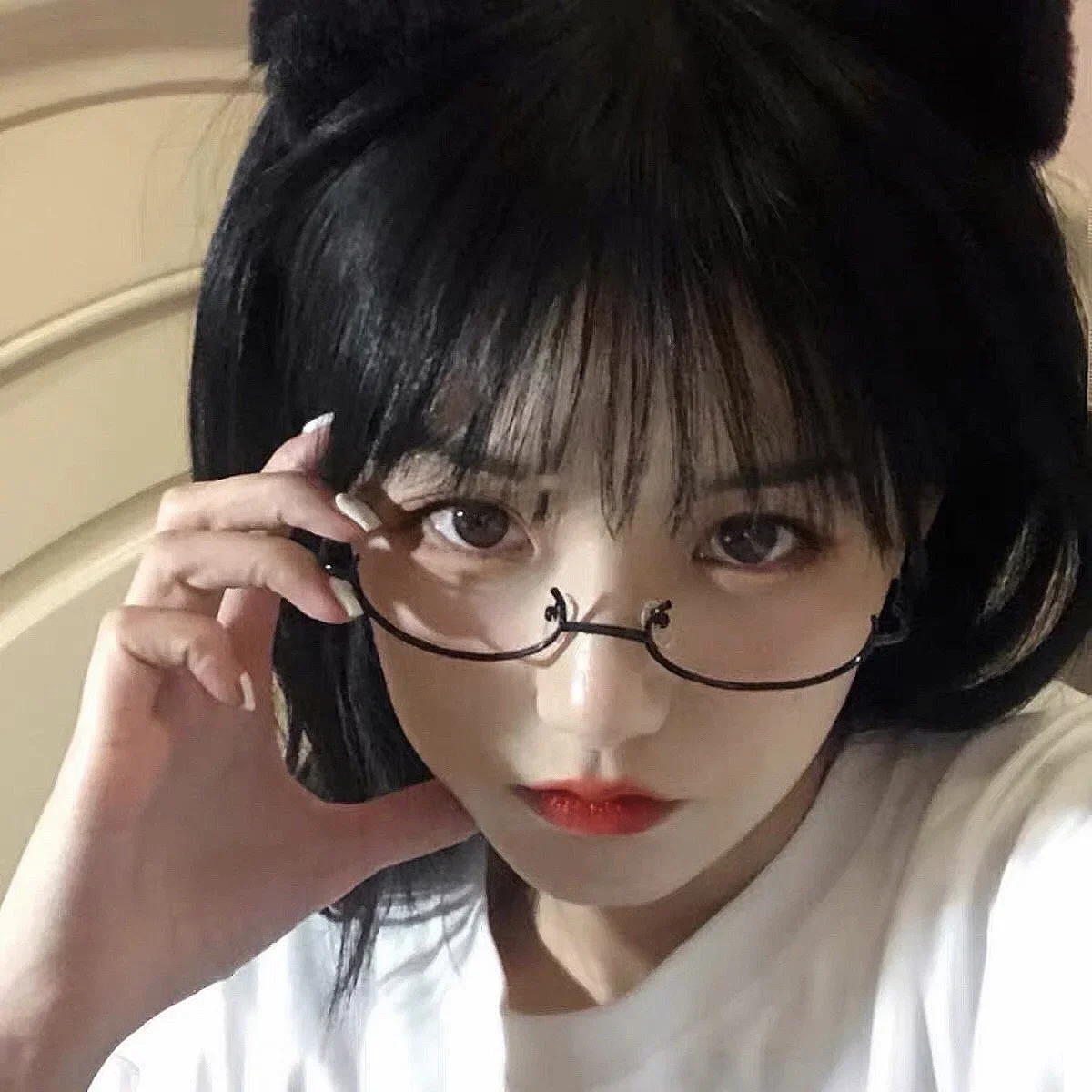 Fashion Metal Glasses Frame Half Frame Without Lens Girl Chic Harajuku Cosplay Party Decoration Accessories Photography Support eyewear frames eyeglasses frames