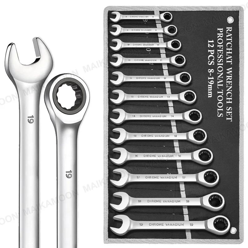 Ratchet Wrench Set,Metric,Chrome Vanadium Steel Combination Spanner Key Set Wrench Kits Hand Tool,Car Repair Tools