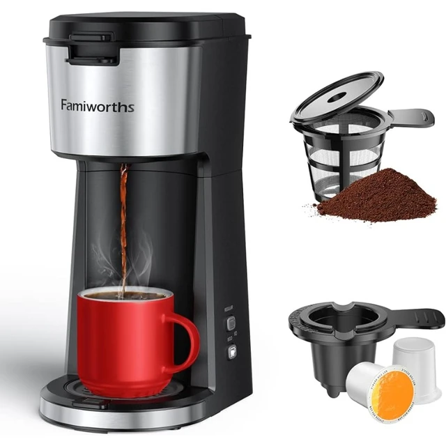 Bonsenkitchen Singles Serve 2 In 1 Compact K-Cup Coffee Maker