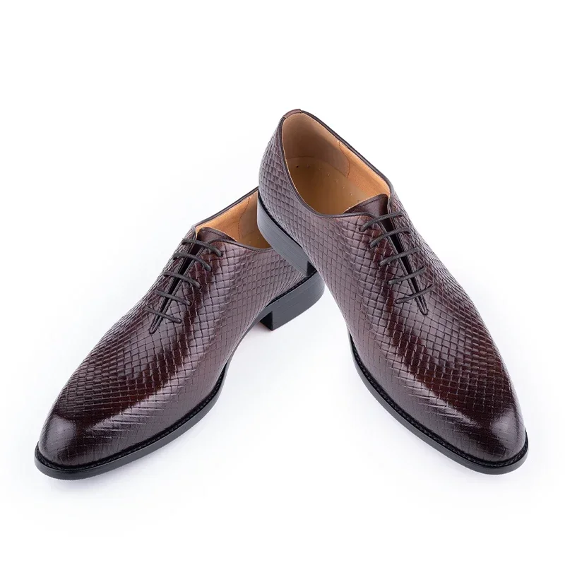 Luxury Genuine Leather Shoes Men Oxford Casual Business Office Shoes Comfortable Formal Lace Up Pointed Toe Dress Wedding Shoes 3