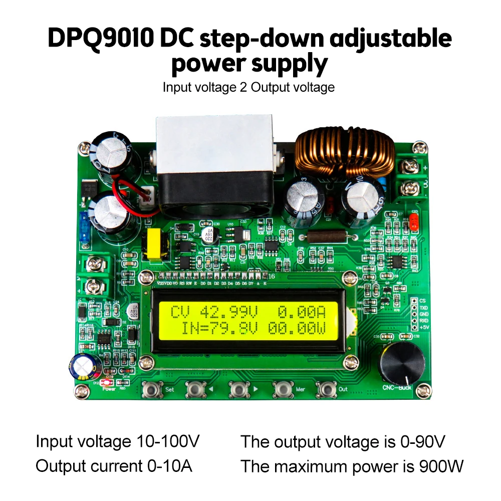 Cv Cc Cnc 조절식 벅 컨버터, 전압 조정기 변압기 보드, 스텝 다운 전원 공급 장치 모듈, Dc0-90v, Dc10v- 100v