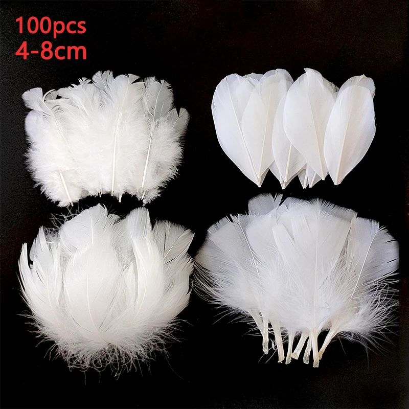 4-8cm Feathers Decoration 100pcs For Crafts Small Bulk Goose Chicken Dream Catcher Making Massage House Salon