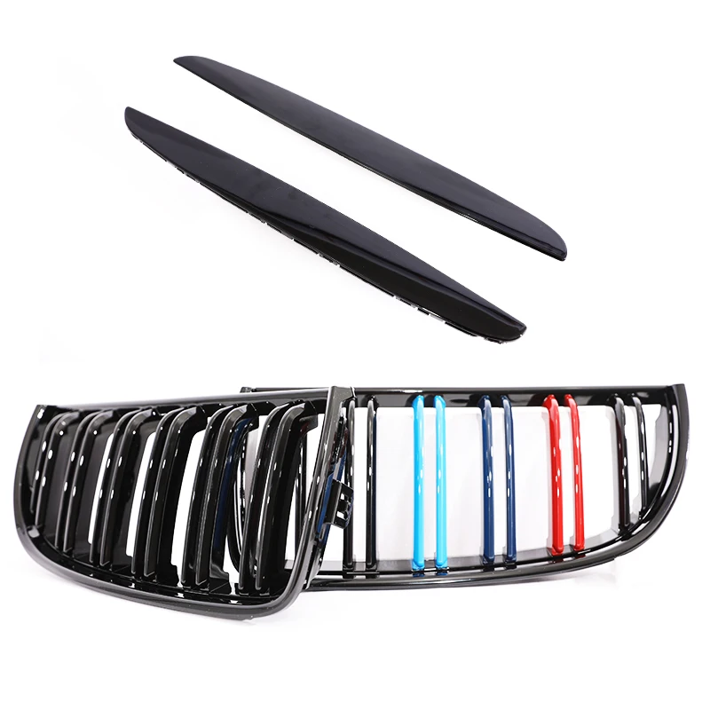 Sleek Carbon Fiber M Color Kidney Front Grill with Chrome Gloss and Matte Black Finish