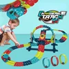 Anti-gravity Assembled Montessori Track Car Toys Kids Electric Roller Coaster Zero Gravity flexible Track Car Set Gift Children 1