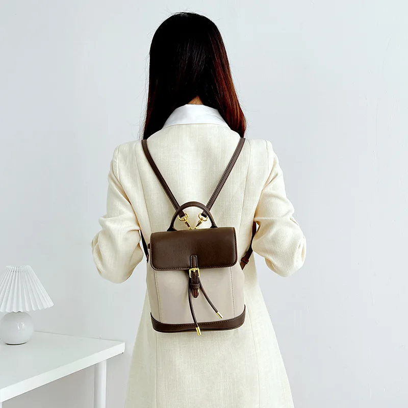 

Genuine Leather Women Small Backpack School Bag