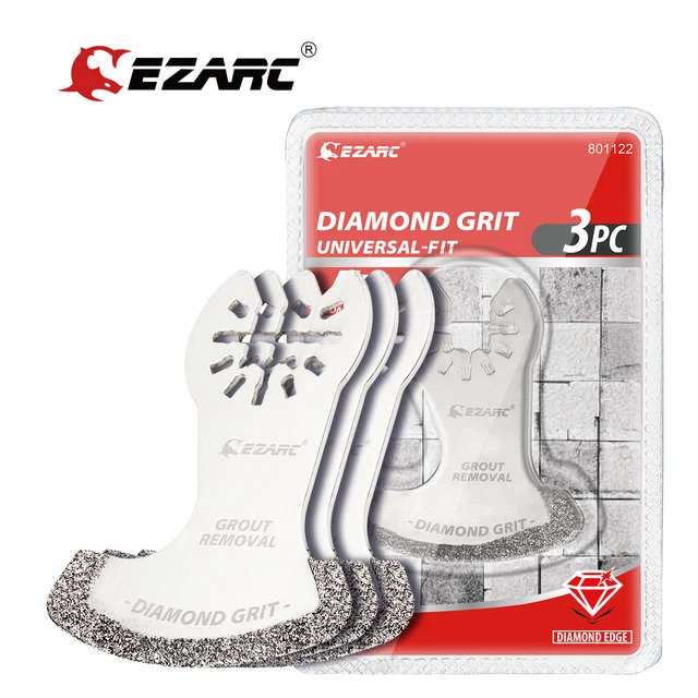 EZARC 3PCS Diamond Oscillating Tool Blade Multi Tool Swing for Grout