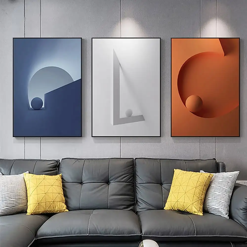 Modern Minimalist Colours Canvas Painting 3D Effect Geometric Pictures Poster Prints Abstract Art Home Decor Wall Art Picture abstract oil paintings