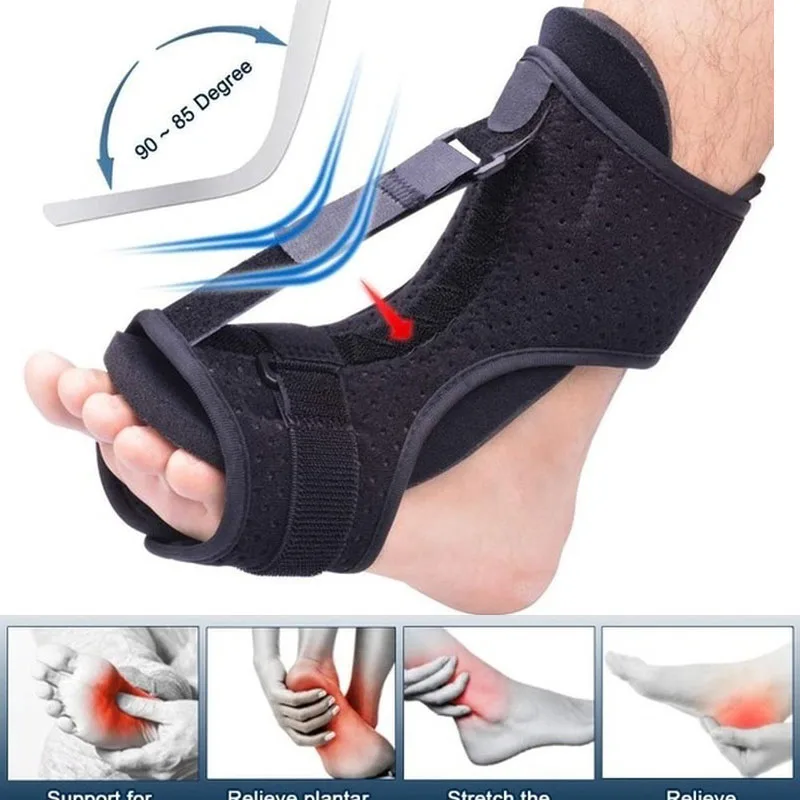 

Adjustable Plantar Fasciitis Rehabilitation Foot Drop Orthotic Brace Elastic Dorsal Night Splint Foot Care Tool Ligament Belt