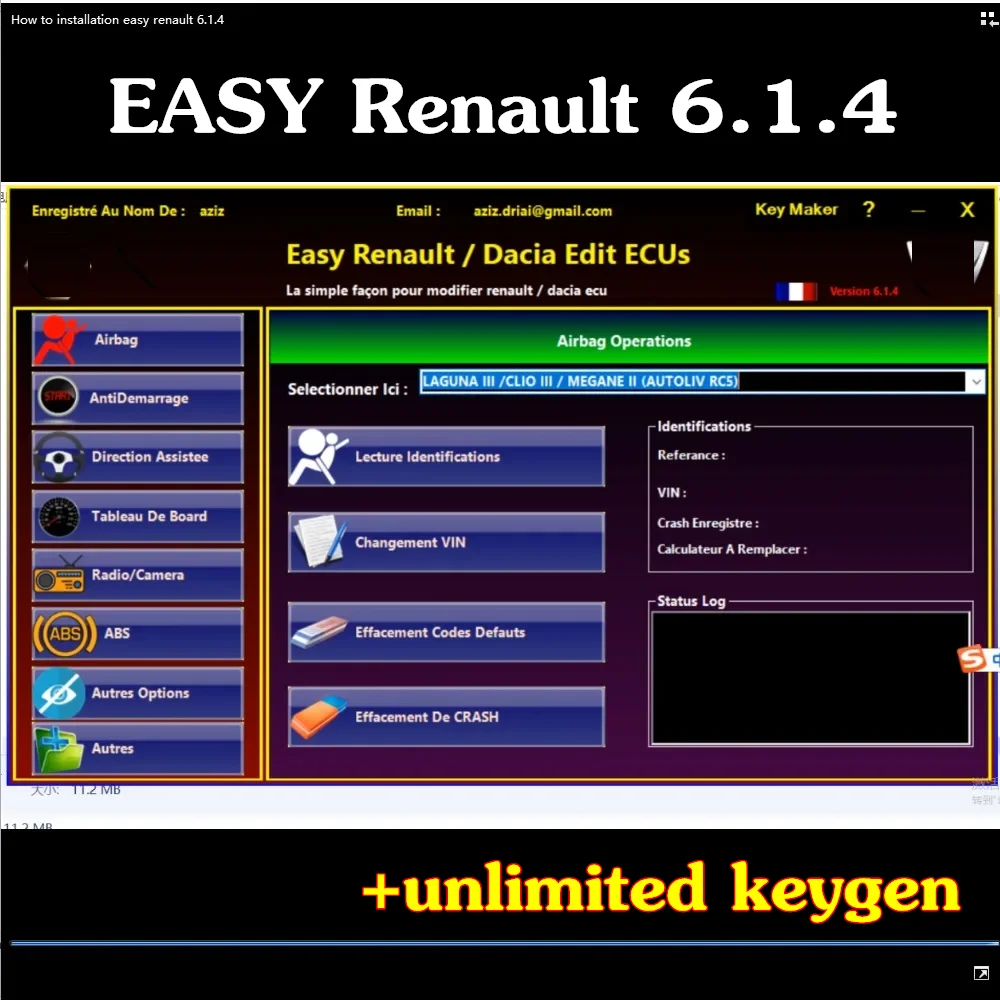 Easy Renault 6.1.4 Software Per Renault Ecu Programmer Clear Crash Airbag Card Keys Uch Cleaner Funziona Con Obdlink Renolink