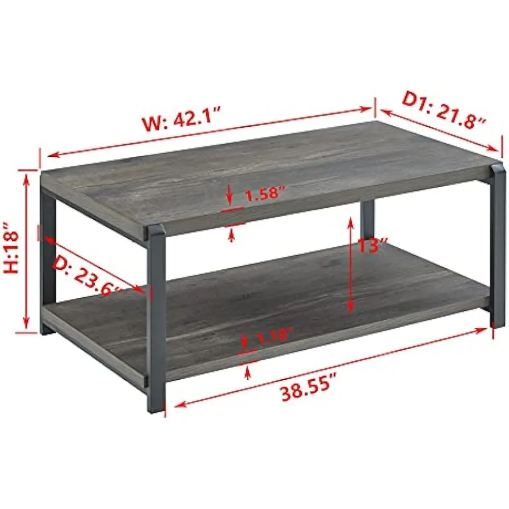 Gold Coffee Table With Storage Shelf Rustic Wood and Metal Cocktail Table for Living Room Grey Round Coffee Tables Free Shipping 2