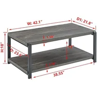 Gold Coffee Table With Storage Shelf Rustic Wood and Metal Cocktail Table for Living Room Grey Round Coffee Tables Free Shipping 2
