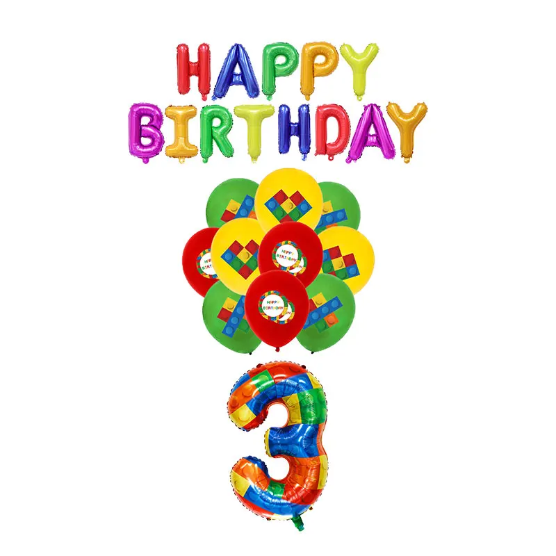 Neue Bausteine Geburtstagsparty-Dekoration Bausteine Partyzubehör für Geburtstagstorten-Deko Hängende Banner Armbänder – Detail 35