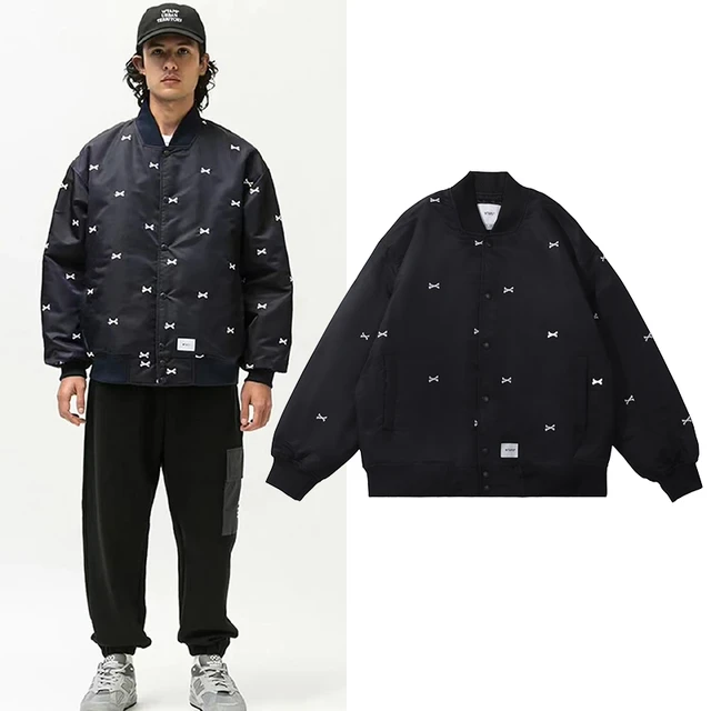 2023 WTAPS bone embroidery pilot thickened jacket cotton jacket 