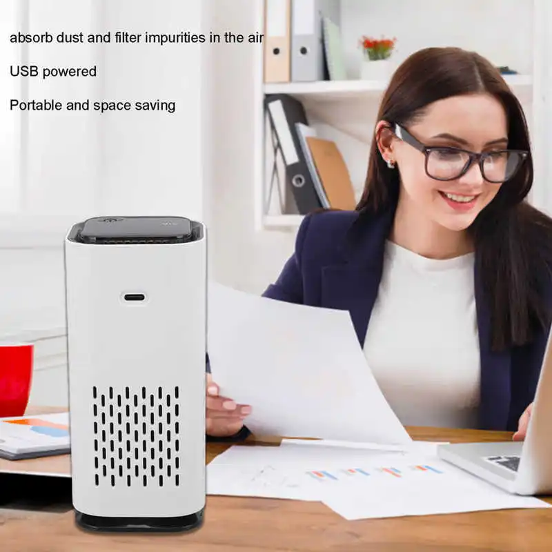 Mini Air Purifier 800W Anion USB Powered Strong Adsorption Quick