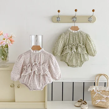 Barboteuse en dentelle Double couche pour nouveau-né fille