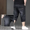 New Large Size 7 Point Length Denim Jeans For Men Chubby Handsome Enlarged 5XL 6XL 7XL Casual Denim Short Pants For Male 1