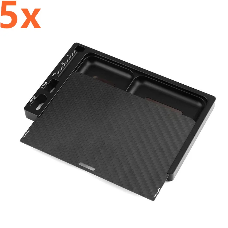 

5Pcs RC Car Spare Parts Tools Storage Box with Magnetic Screw Box T Plug XT60 Plug Soldering Station Toolbox Measuring Ruler