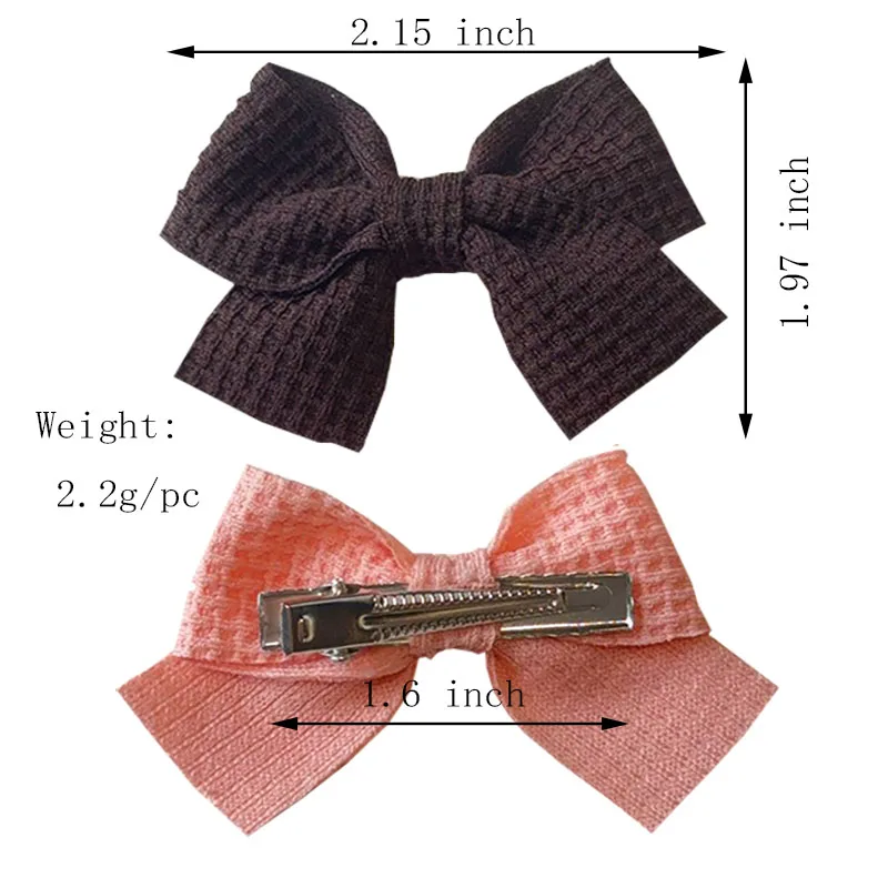 2PCS Soft Cotton Bow Hairpin Girl Sweet Plaid Design Hairpin Color Block Delicate Hairgripe Barrettes Kawaii Child Accessories 2