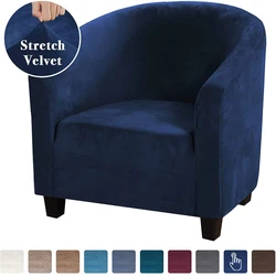 Luxurious Velvet High Stretch Sofa Cover - Super Soft, Skid-Resistant Furniture Protector (Navy)