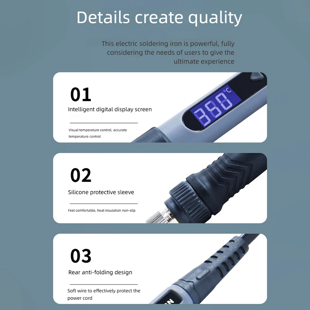 90W WEMON 936 인두기 지능형 디지털 디스플레이 휴대용 120550 ℃   조절 가능한 900M 시리즈 팁 용접 도구 키트