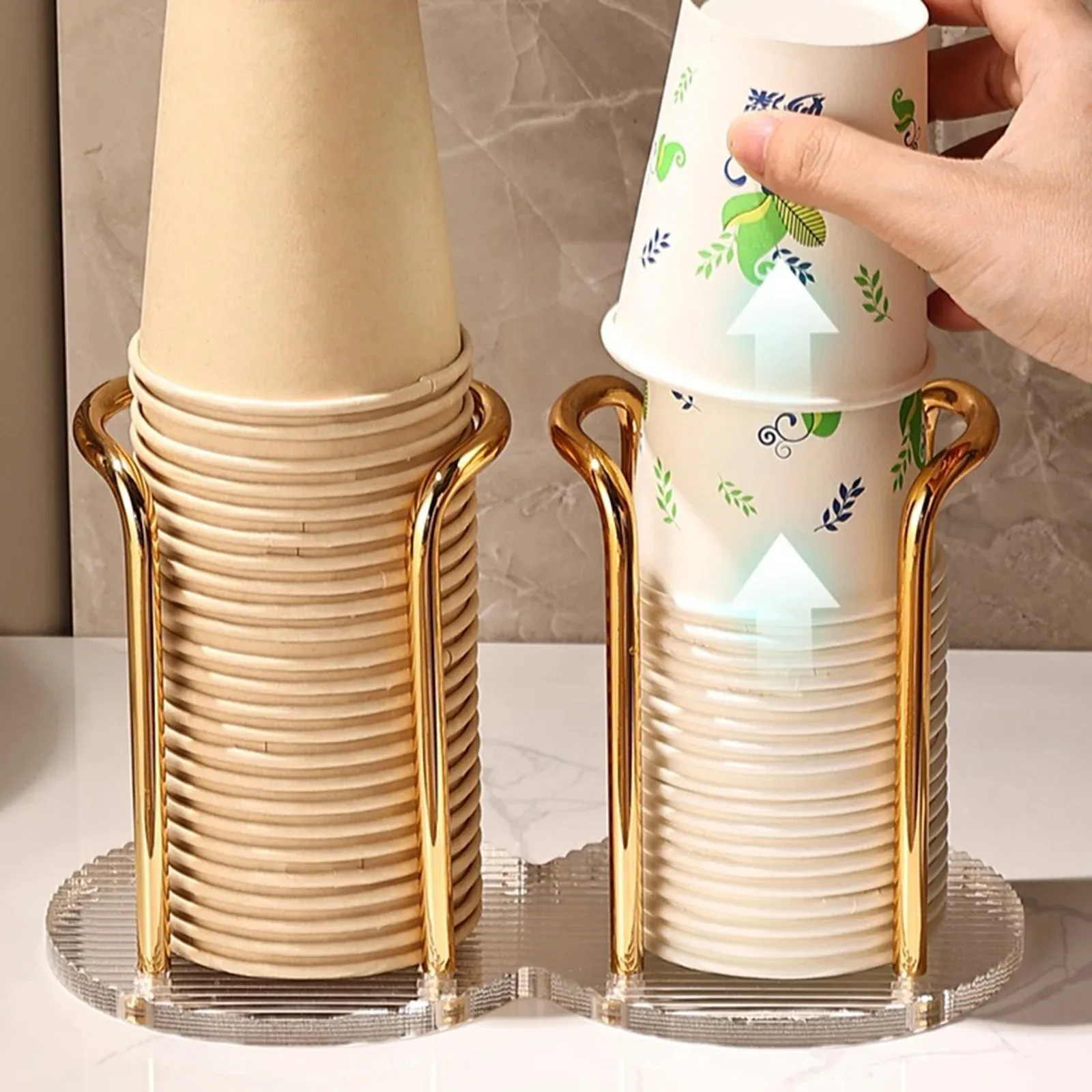 Disposable Cup Storage Holder Water Tea Cups Dispenser Rack Shelf with Longer Stick Mug Display Stand Home Organizer cup storage holder,paper cup dispenser