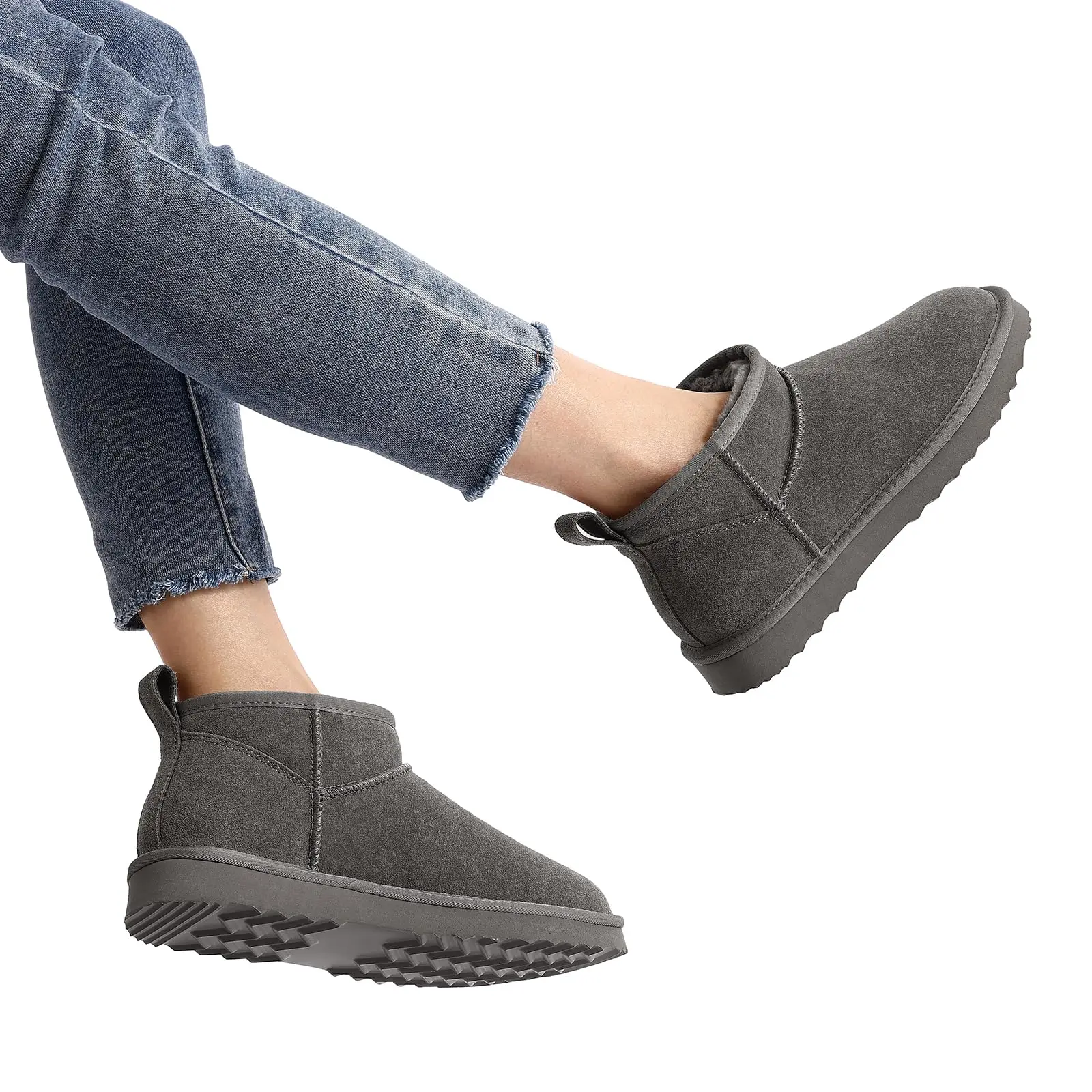 Genuine Suede Women Winter Ankle Boots