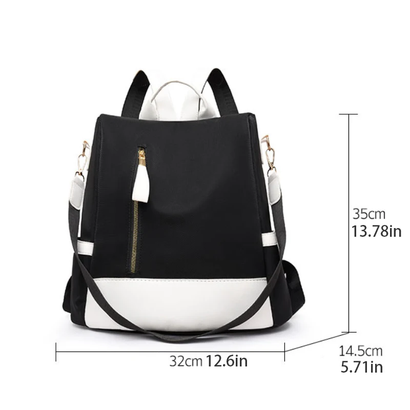 Women's travel backpack, large capacity, zipper closure, convertible shoulder bag design, perfect for school, work or travel