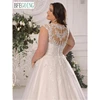 Plus Size Lace Appliques A-Line Wedding Dresses Chapel Train Custom Made Floor-Length V-Neck Sleeveless Bridal Gowns 5