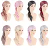 Hair Loss Women Headwrap Headwear Headscarf Beanie Cap Muslim Hijab Pre-Tied Bonnet Cancer Chemo Cap 2