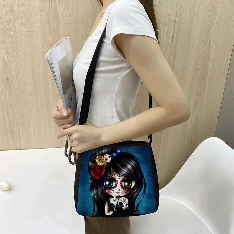 Floral Printed Handbag Women Rose Shoulder Bag Canvas Summer Beach Bag Daily Use Female Shopping Lady