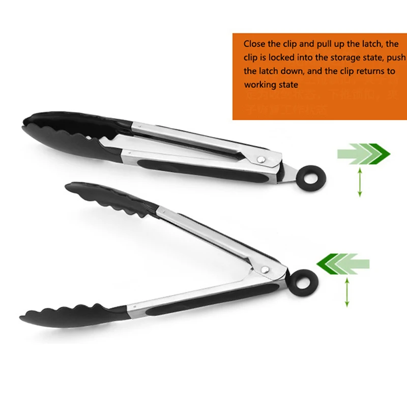 9/12inch Kitchen Cooking Tong Bbq Grilling Bread Salad Serving Tong Non