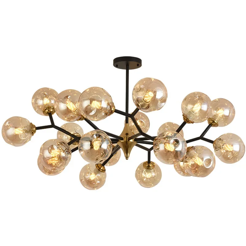 Nordic LED Ceiling Chandelier Glass Ball Black Pendant Lights Home Decor Hanging Lusters Fixture Living Dining Room Bedroom led chandelier ceiling chandelier led pendant light