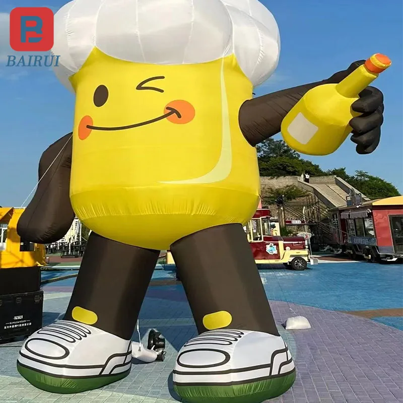 Large-scale Beer Festival Music Festival Barbecue Street Inflatable Beer Cup Air Model Draft Beer Cup air model drainage lightin 2