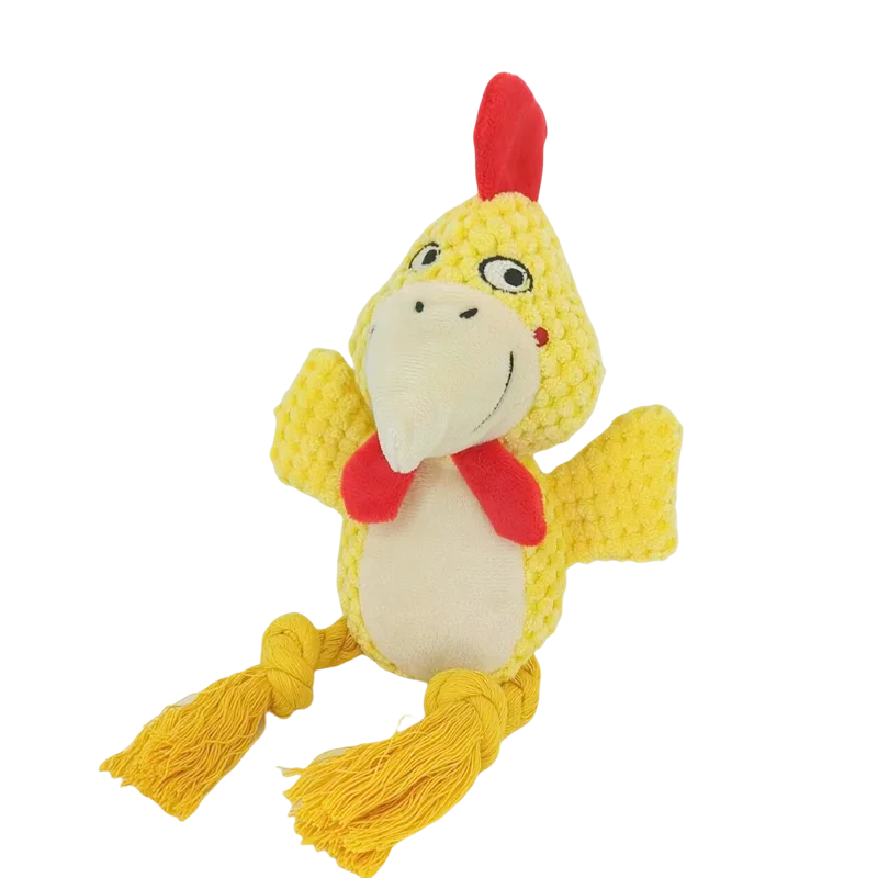 Interactive Animal Plush Rope Toy - Engaging Squeak and Chew Fun