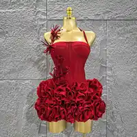 Christmas Style Women Sexy Strapless Florlas 2 PIeces Bodycon Mini Bandage Dress Nightclub Party Wedding Mermaid Outfit