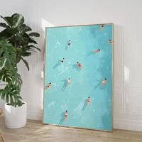 Summer Girl Swimming Pool Party Beach Sea Ocean Boat Wall Art Prints Nordic Poster Canvas Painting Picture for Living Room Decor 3